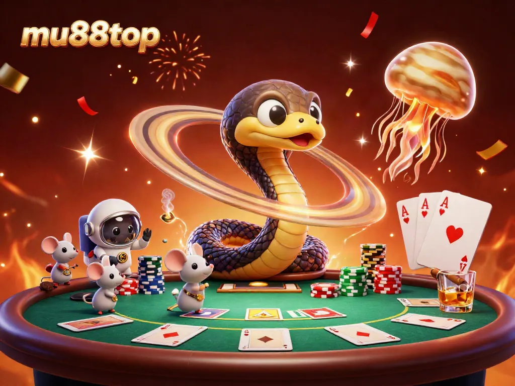 Experience thrilling gameplay at mu88top with a cosmic roulette scene featuring playful astronaut mice.