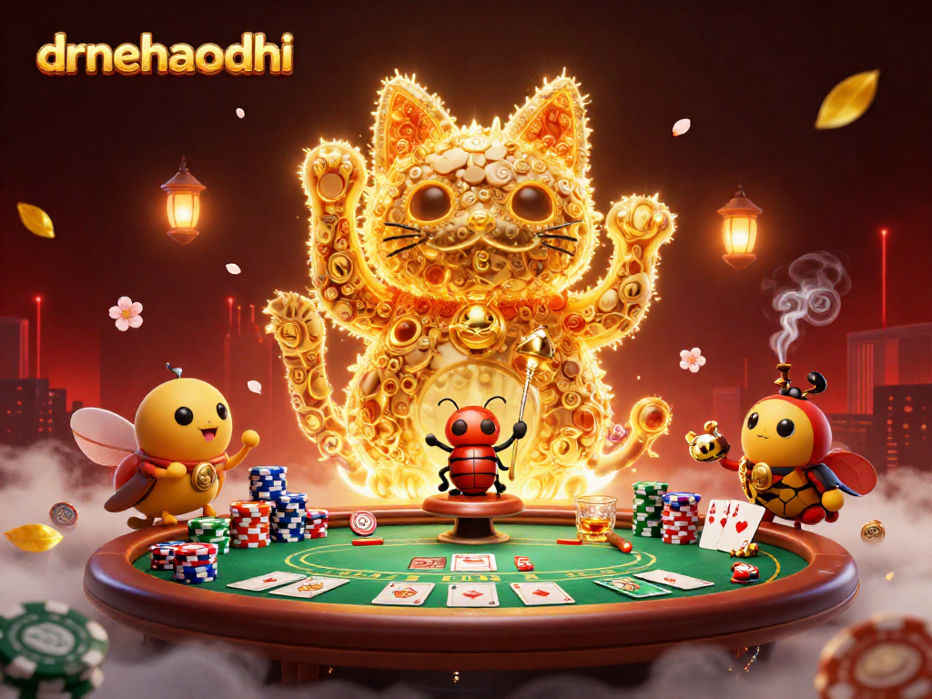 Engage with drnehasodhi's vibrant casino atmosphere through a captivating lucky cat and dynamic game elements.