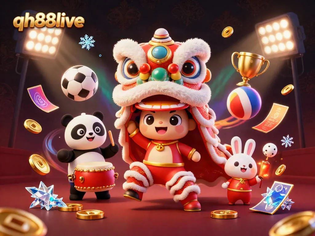 Experience the excitement at qh88live with a dynamic casino-themed illustration showcasing vibrant characters and elements.