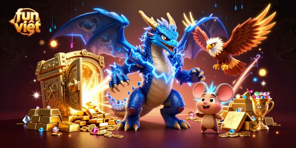 Play thrilling games at fun việt casino, enjoying vibrant 3D visuals and exciting gambling elements.