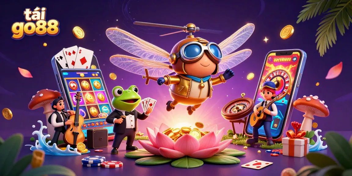Experience gaming excitement as you tải go88 featuring a lively casino scene with dynamic characters.