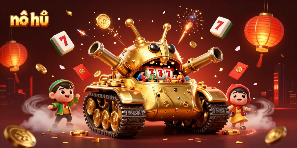 Experience nổ hũ with a dynamic 3D casino scene filled with golden charm and excitement.