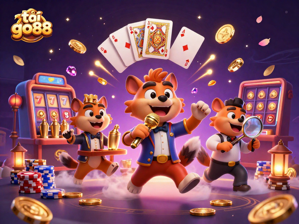 Enjoying excitement at tại go88 as hyenas deliver laughs and drinks in a vibrant casino atmosphere.