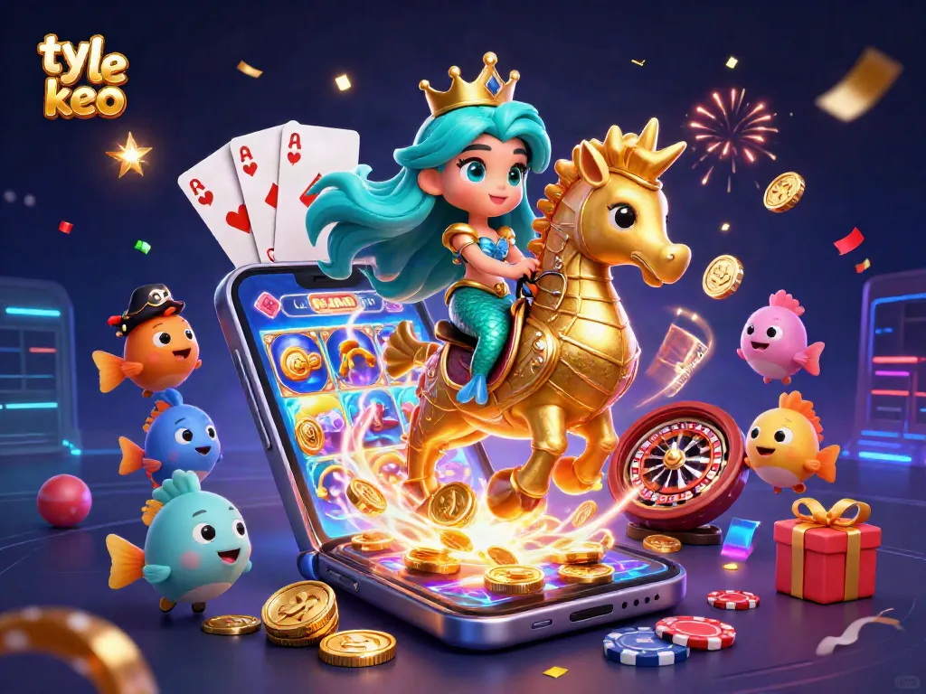 Catch winning strategies with ty le keo in a vibrant 3D casino scene full of excitement.