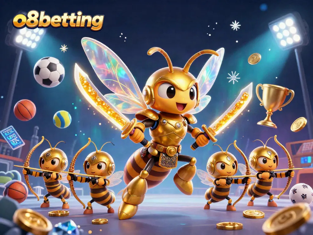 Experience thrilling sports betting action with o8betting's dynamic 3D casino illustration.