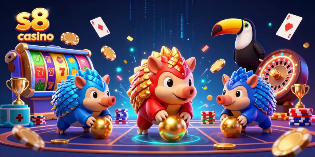 Experience thrilling action at s8 casino with dynamic pangolin rivalry and vibrant gaming elements.