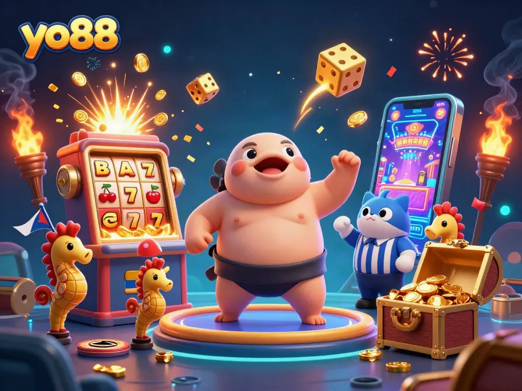 Experience the thrill of yo88 with a vibrant underwater casino scene featuring exciting 3D gaming elements.