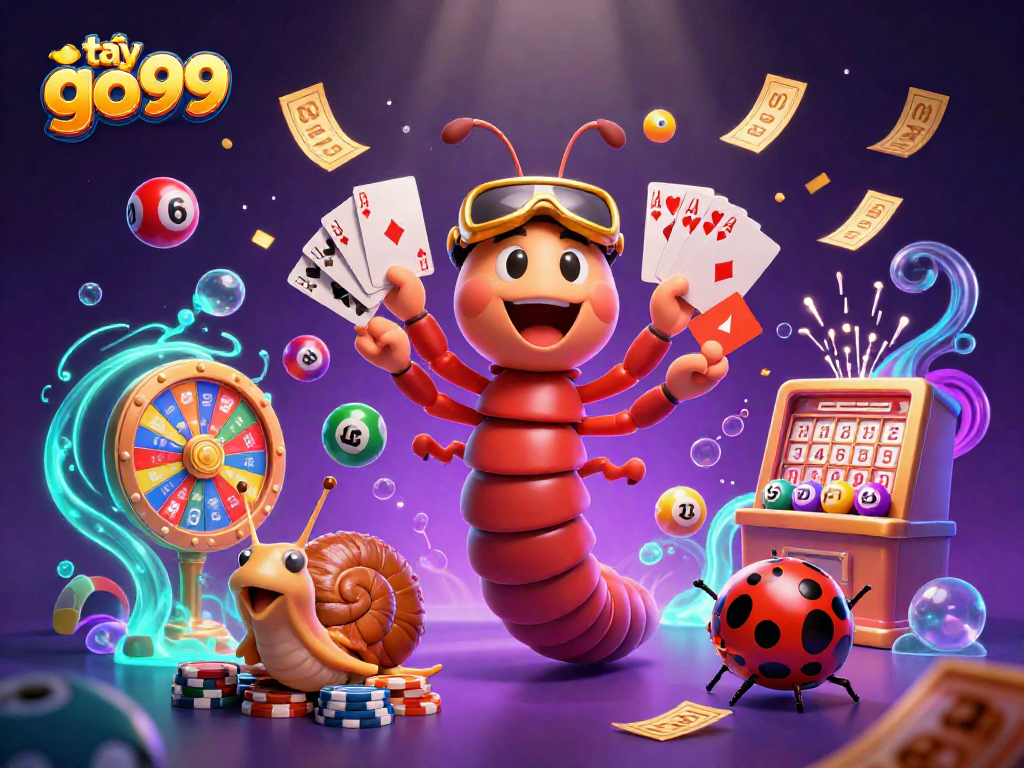 Experience excitement at tại go99 with vibrant characters and lively game elements in this animated casino scene.